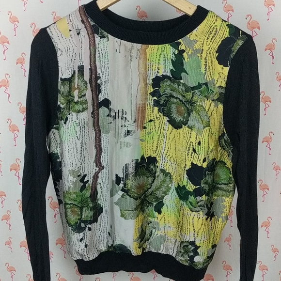 TOPSHOP Floral Print Lightweight Knit Sweater - Picture 2 of 9